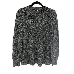 Athleta Black & White Wool Blend Pullover Knit Sweater Women's Size Small